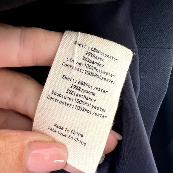 L’AGENCE Imogen Satin Lapel Blazer Midnight Blue NWT Size 2 - Picture 4 of 5